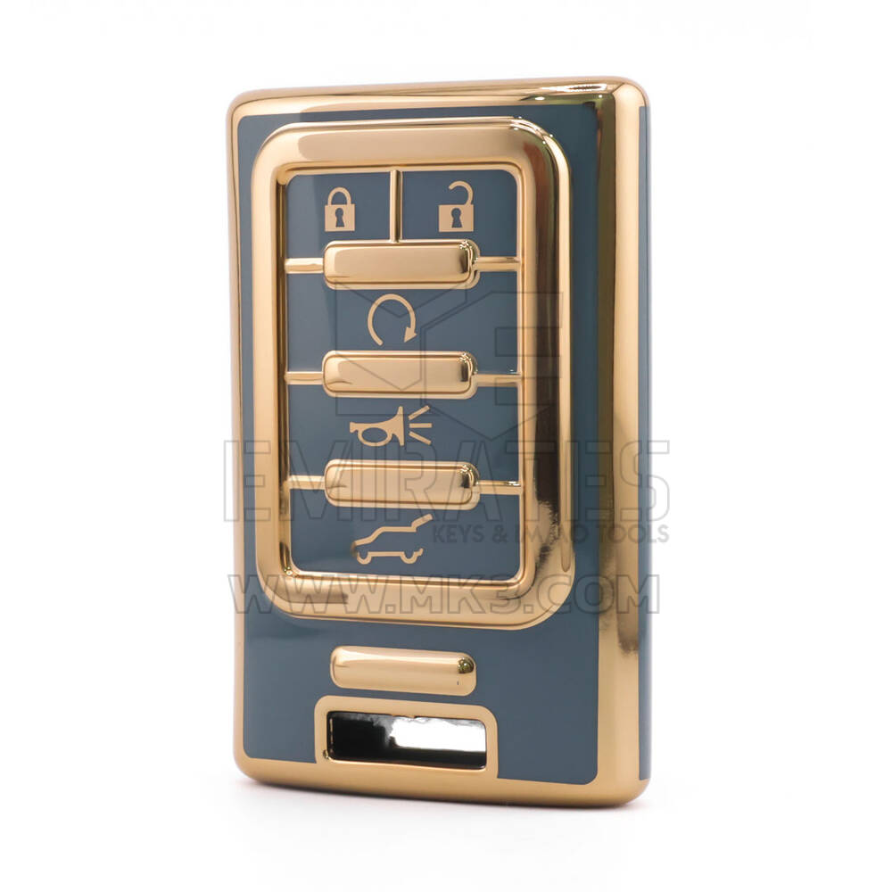 Funda nano de alta calidad para llave remota Cadillac de 5 botones, color gris CDLC-C11J5A