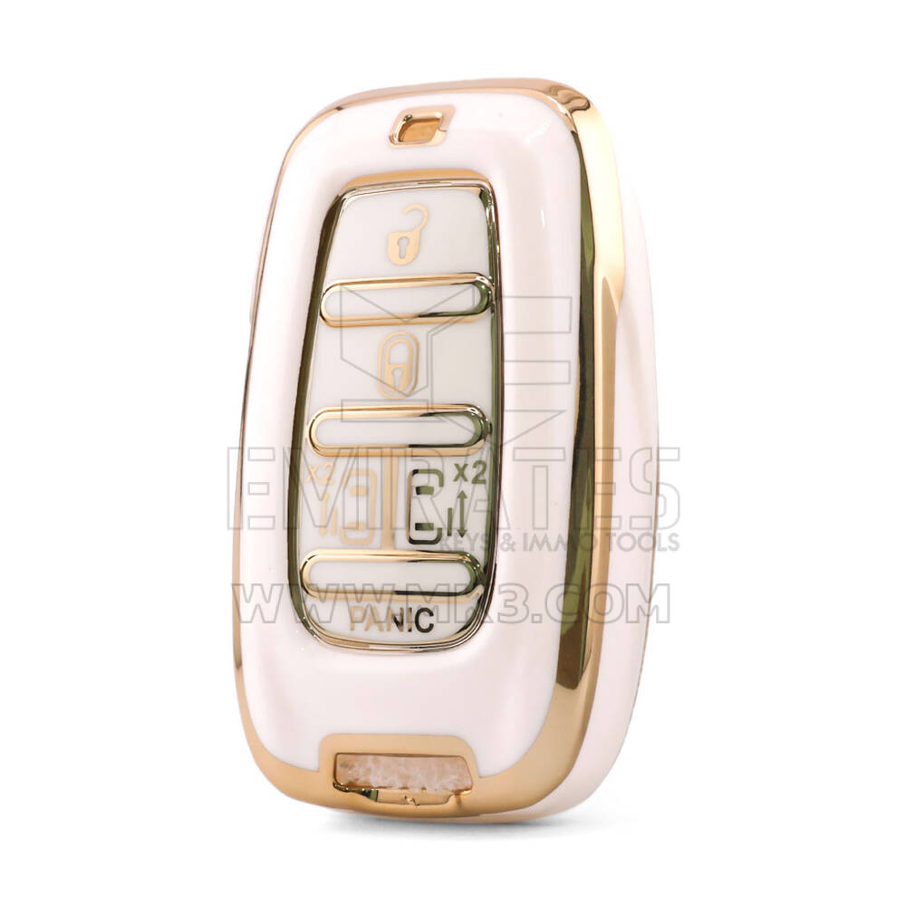 Housse de protection Nano de haute qualité pour clé télécommande Chrysler 5 boutons couleur blanche CRSL-B11J5