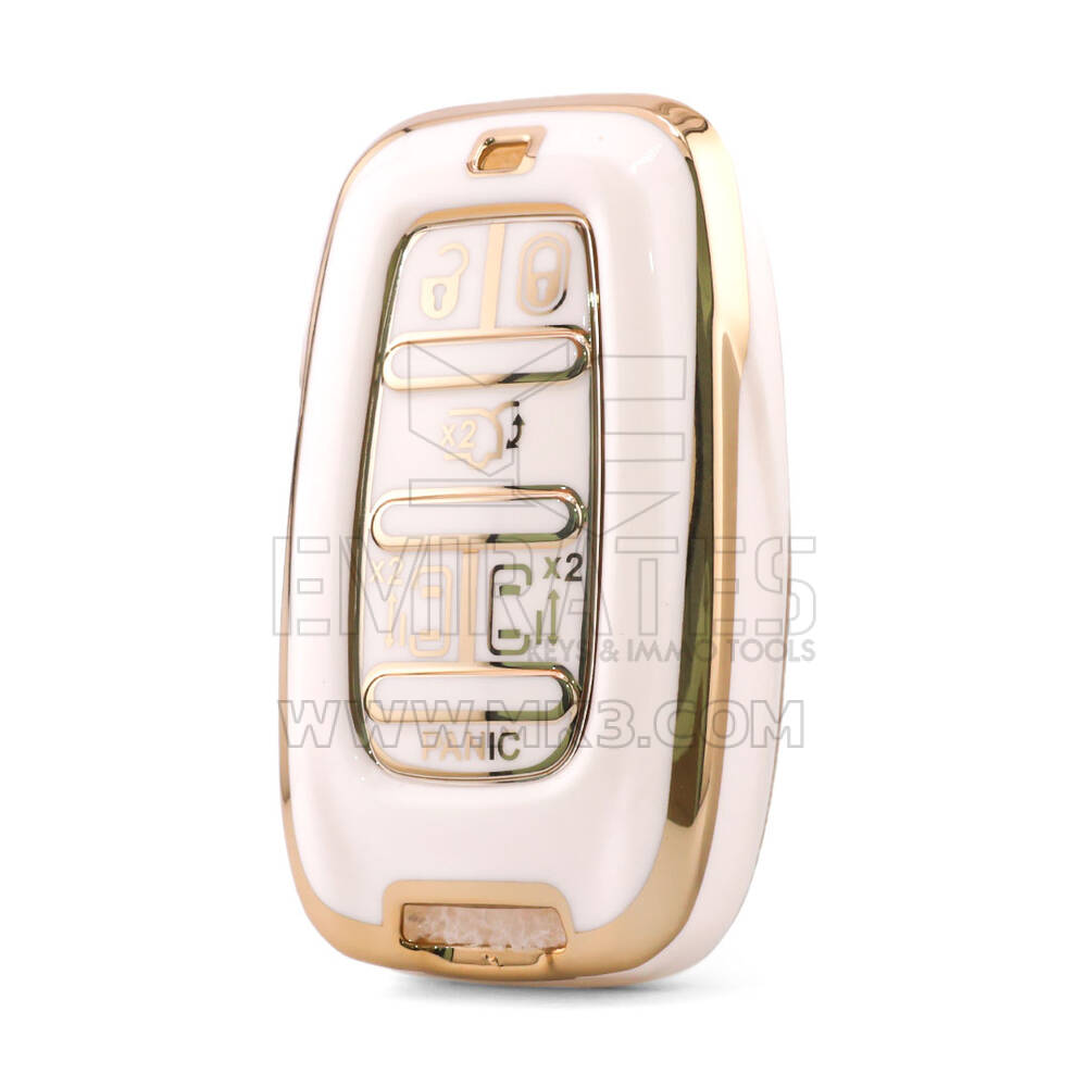 Funda nano de alta calidad para llave remota Chrysler de 6 botones, color blanco CRSL-B11J6