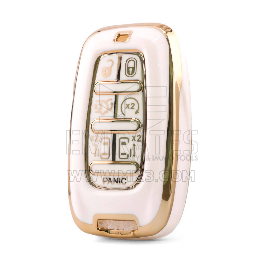 غطاء نانو عالي الجودة لمفتاح كرايسلر ريموت 7 أزرار باللون الأبيض CRSL-B11J7
