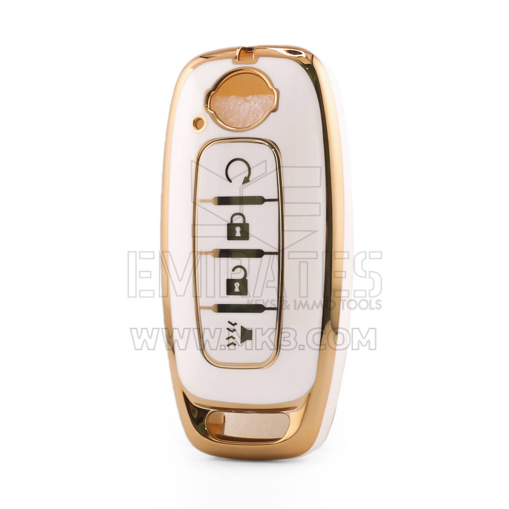 Nano High Quality Cover For Nissan Remote Key 4 Button White Color NS-C11J4A