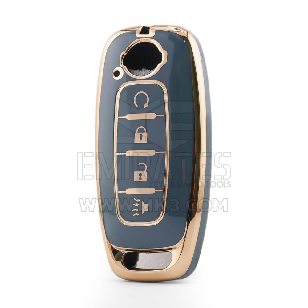Nano High Quality Cover For Nissan Remote Key 4 Button Gray Color NS-C11J4A