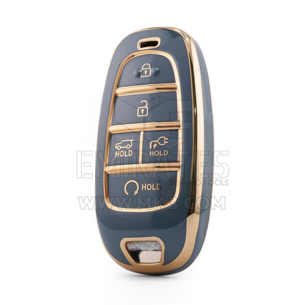 Nano High Quality Cover For Hyundai Remote Key 5 Button Gray Color HY-H11J5B