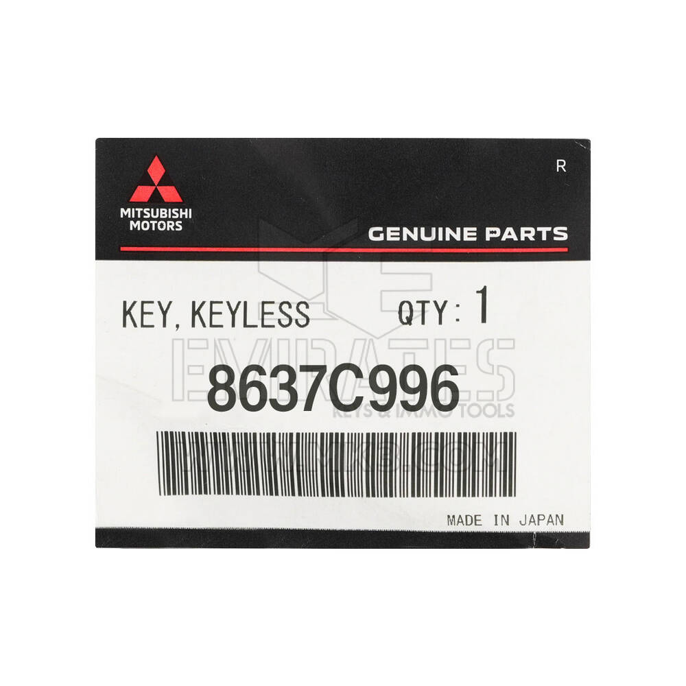Llave remota inteligente original/OEM para Mitsubishi Mirage 2024, 2+1 botones, 315 MHz. Número de pieza OEM: 8637C996 / 285E3W530P - ID FCC: GHR-M013-NSL | Emirates Keys