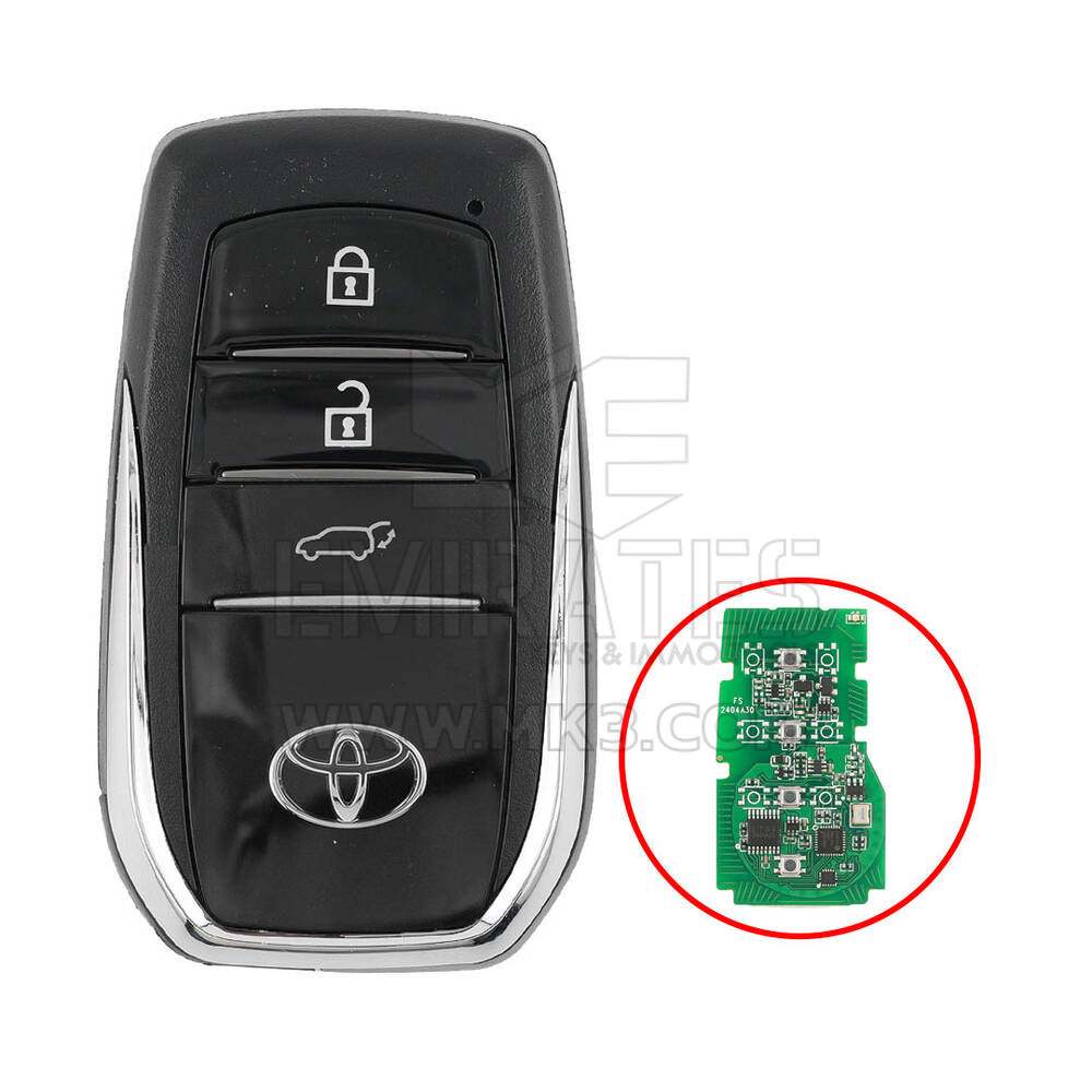 Toyota Land Cruiser 2023 Smart Remote Key Shell 3 Buttons Chrome Sides BA Type