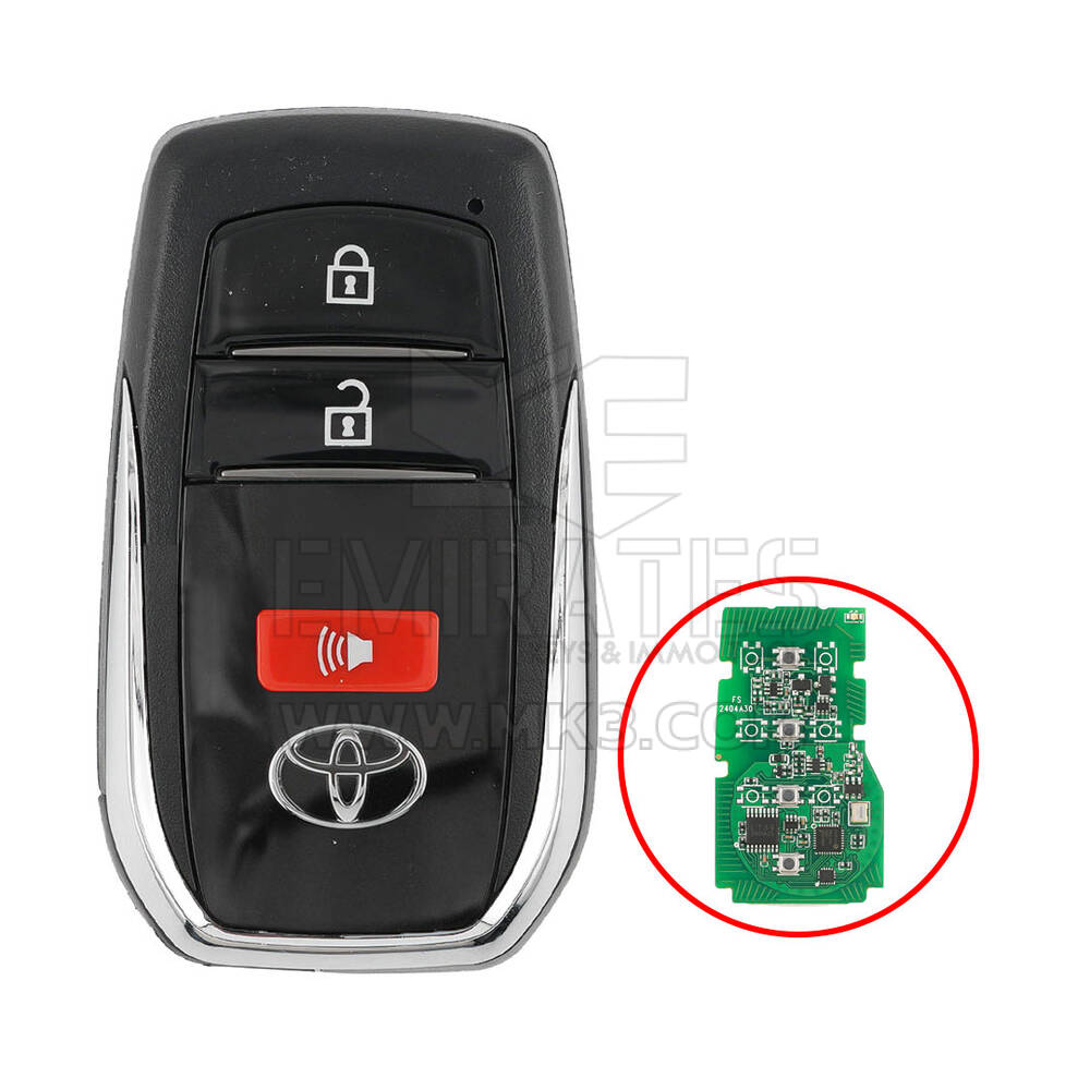 Toyota Corolla Cross Smart Remote Key Shell 2+1 Buttons Chrome Sides BA Type