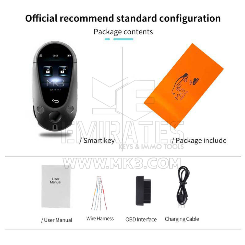 New LCD Smart Key PKE System For All Keyless Car Mercedes Benz Style Black Color  | Emirates Keys