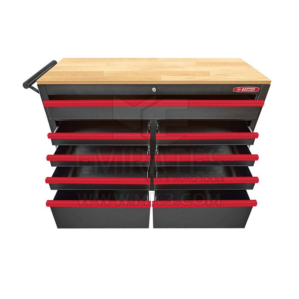 GATmatic GEC905 Wood Worktop Tool Cabinet With Heavy-duty Casters