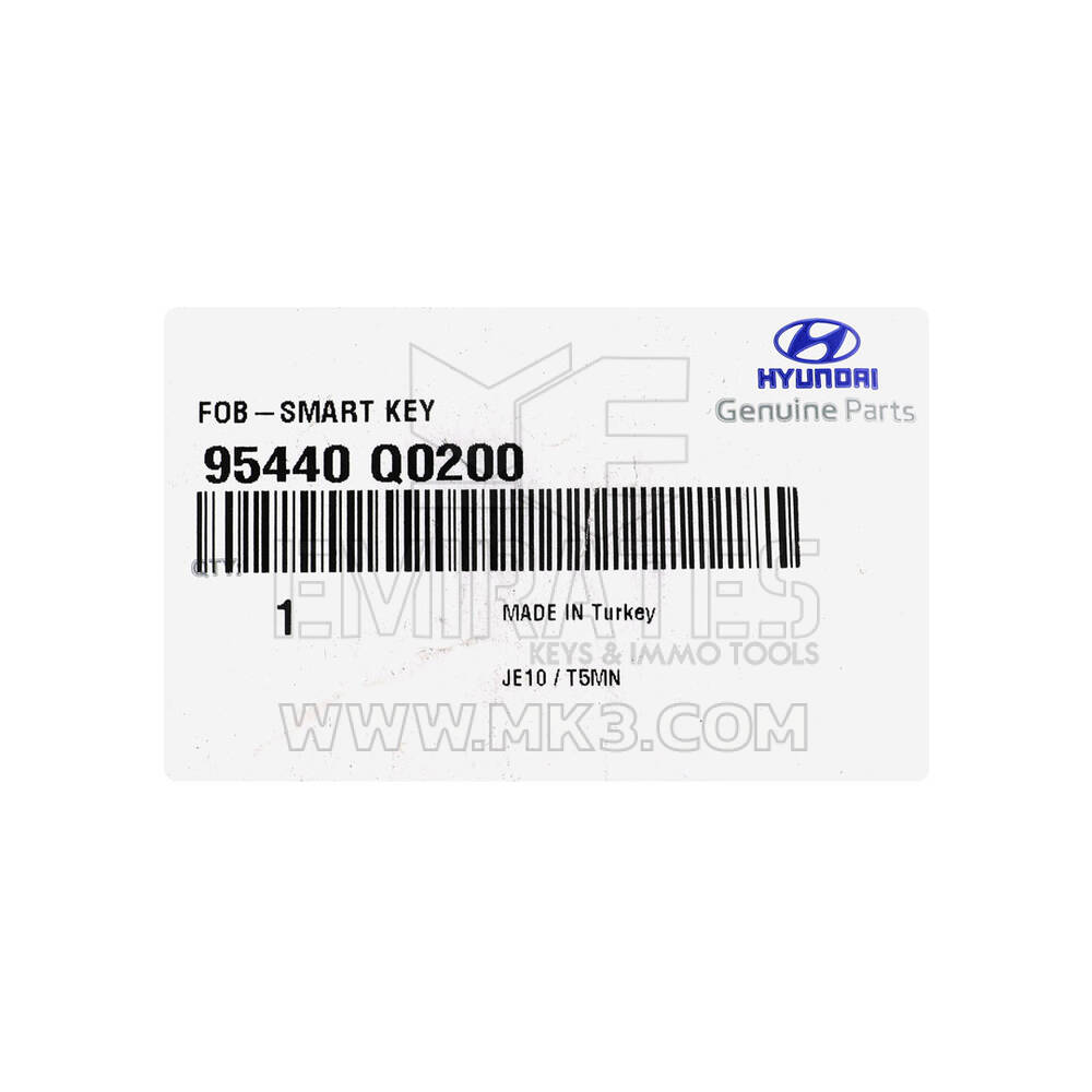 New Hyundai I20 2024 Genuine / OEM Smart Remote Key 3 Buttons 433MHz OEM Part Number: 95440-Q0200, 95440Q0200 | Emirates Keys