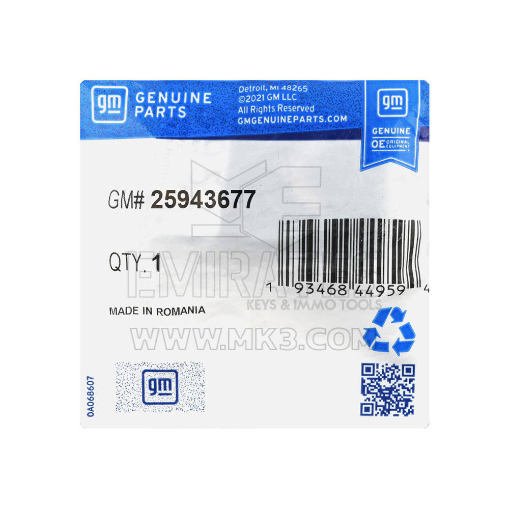New Cadillac CTS 2008-2014 Genuine / OEM Smart Remote Key 4+1 Buttons 315MHz OEM Part Number: 25943677 | Emirates Keys