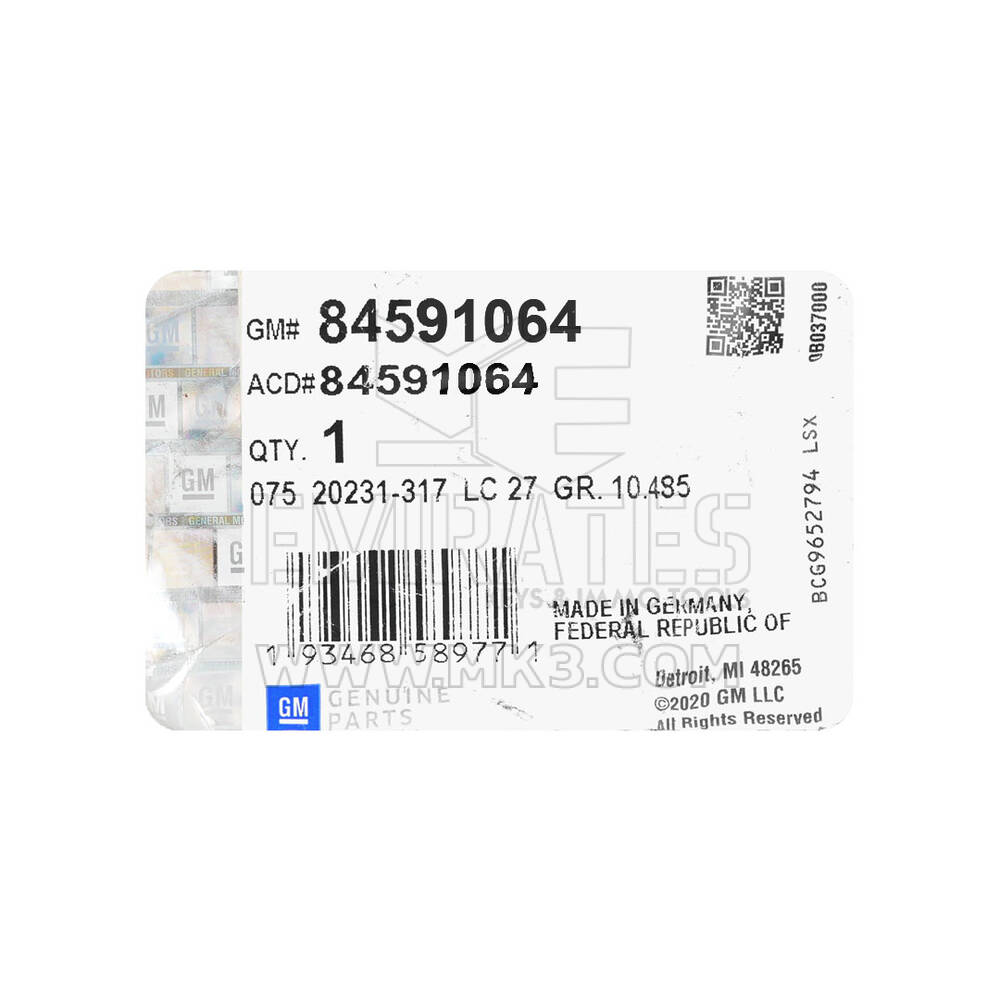 New Cadillac CT4 CT5 2021 Genuine / OEM Smart Remote Key 4+1 Buttons 433MHz OEM Part Number: 84591064 | Emirates Keys
