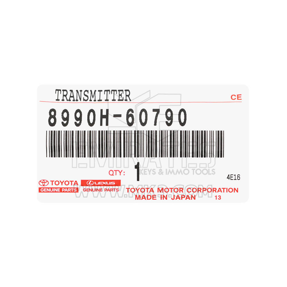 New Toyota Land Cruiser 2024 Genuine / OEM Smart Remote Key 3+1 Buttons 433.58/434.42MHz OEM Part Number: 8990H-60790, 8990H60790 | Emirates Keys