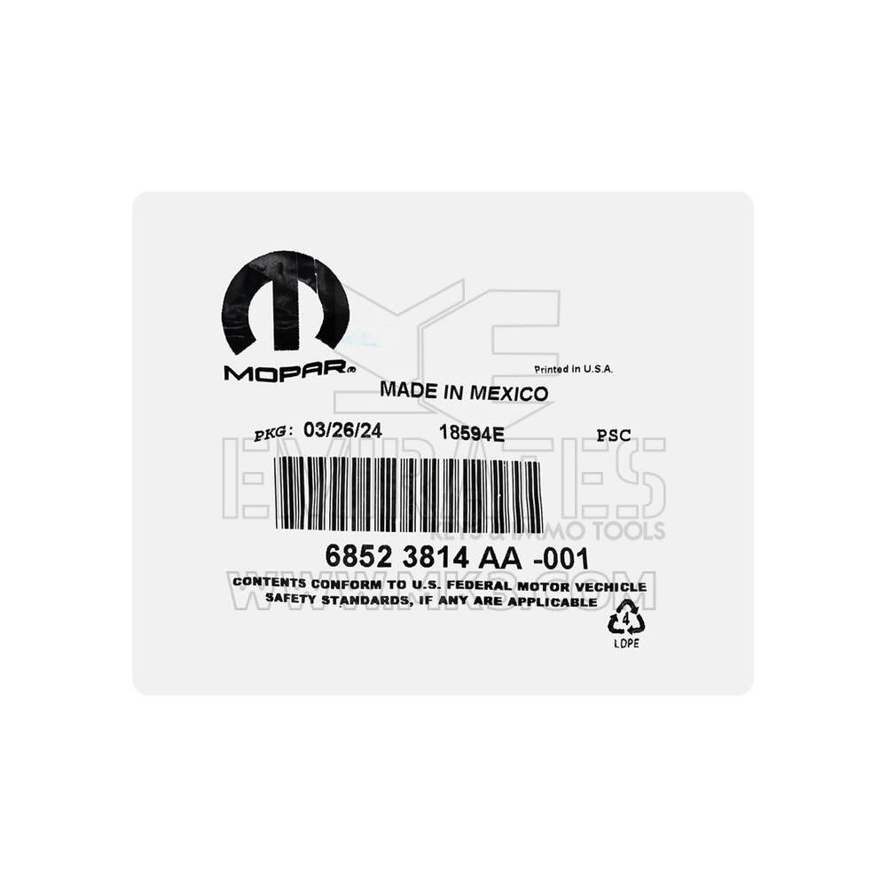 New RAM 1500 2025 Genuine / OEM Smart Remote Key 4+1 Buttons 433MHz OEM Part Number: 68523814AA | Emirates Keys