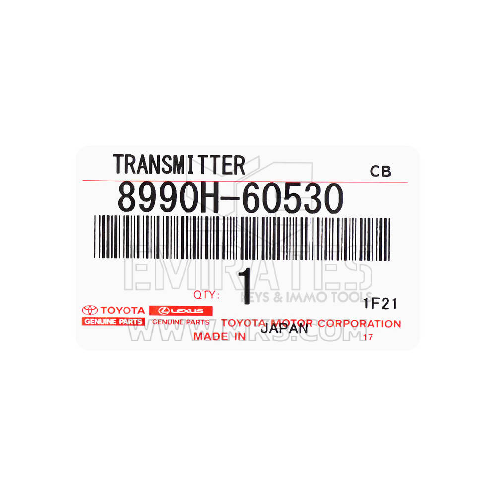 Novo Toyota Land Cruiser 2022-2024 Genuíno / OEM Smart Remote Key 3+1 Botão 433,58/434,42 MHz Número da peça OEM: 8990H-60530 / 8990H-60531 | Chaves Emirates