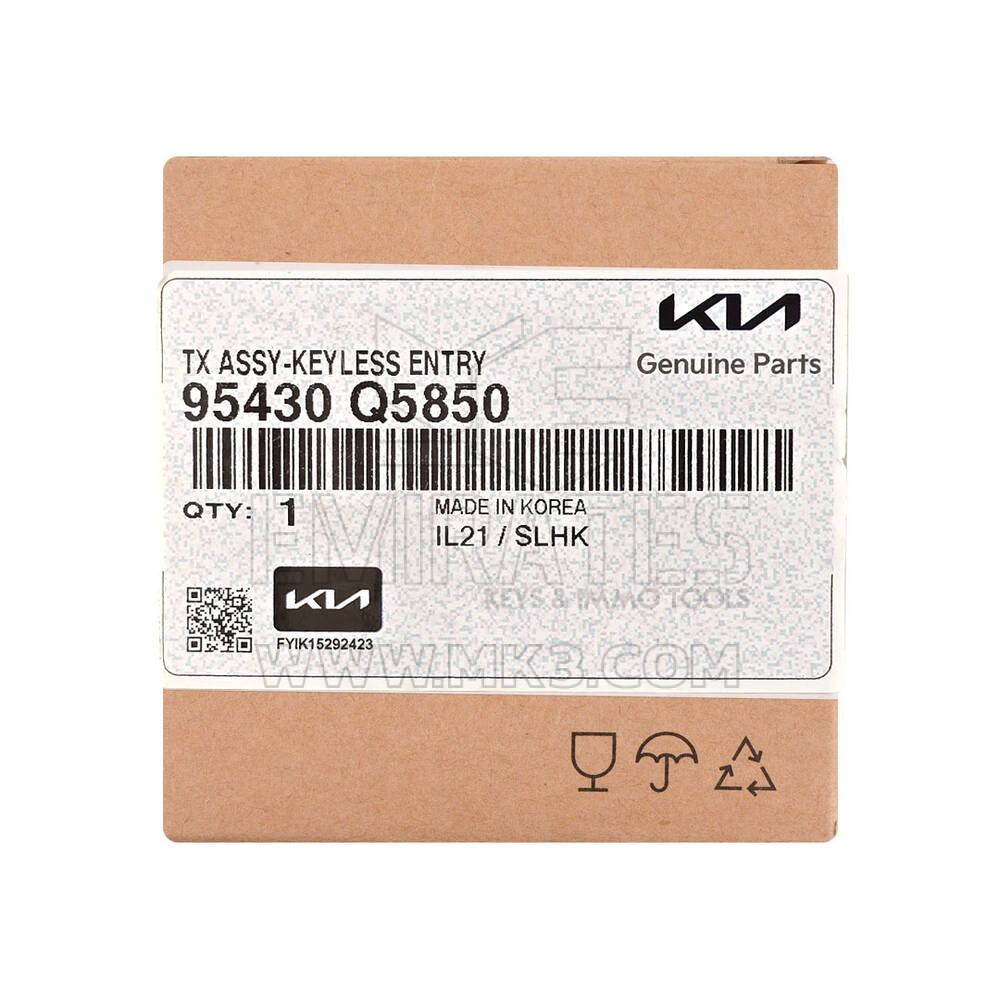 New Kia Seltos 2023 Genuine / OEM Flip Remote 2+1 Buttons 433MHz OEM Part Number: 95430-Q5850, 95430Q5850 | Emirates Keys
