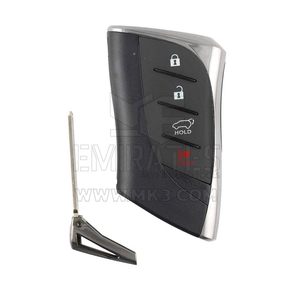 New Aftermarket Lexus RX350 2023 Smart Remote Key 3+1 Buttons 312.11/314.35MHz Compatible Part Number: 8990H-0E620 / 8990H-7802 / 8990H-0E621 / 8990H-F6030 / 8990H-F6031 / 8990H-78022  - FCC ID: HYQ14FLC | Emirates Keys
