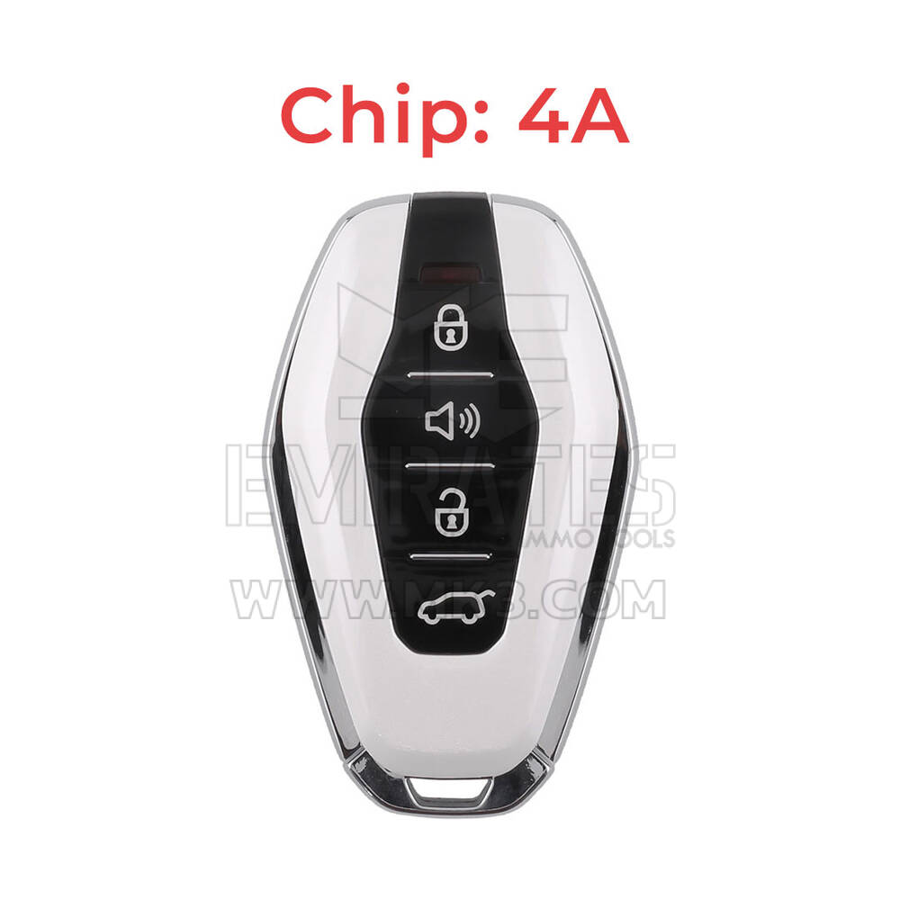 Jetour Chiave telecomando intelligente originale 3+1 pulsanti 433 MHz Chip 4A Colore bianco