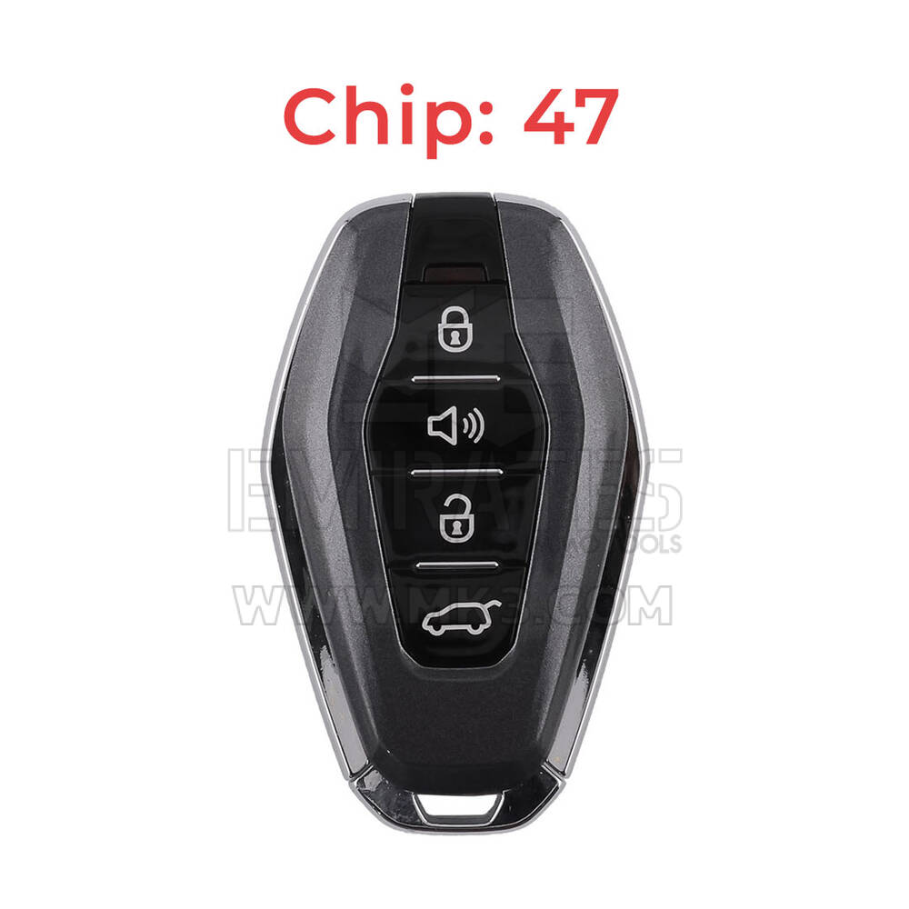 Jetour Chiave telecomando intelligente originale 3+1 pulsanti 433 MHz 47 chip colore nero