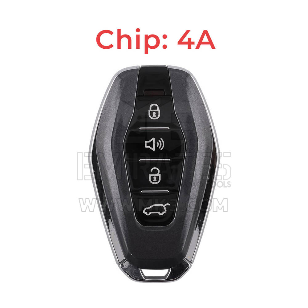 Jetour Chiave telecomando intelligente originale 3+1 pulsanti 433 MHz Chip 4A Colore nero