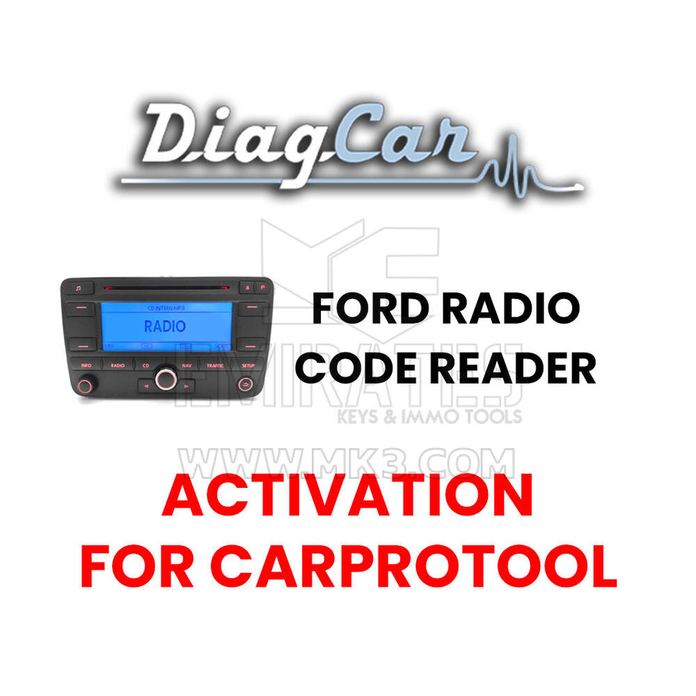 Activación del lector de códigos de radio de Ford DiagCar para CarProTool
