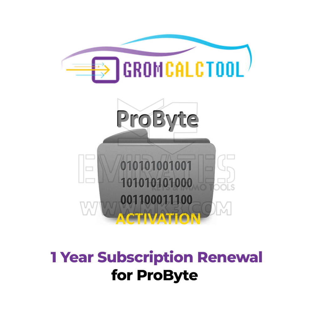 Renovación de suscripción de 1 año a GromCalcTool para ProByte