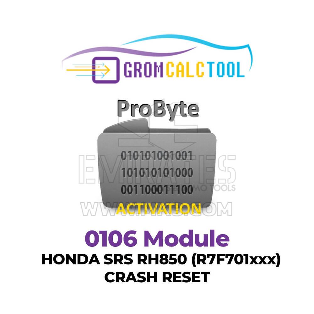 GromCalcTool 0106 Modülü Honda SRS RH850 (R7F701xxx) Çökme Sıfırlama
