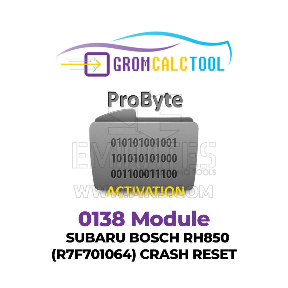إعادة ضبط الأعطال لوحدة GromCalcTool 0138 Subaru Bosch RH850 (R7F701064)