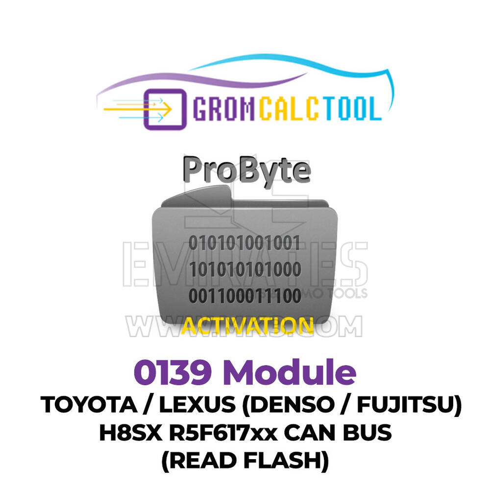 GromCalcTool 0139 Módulo Toyota / Lexus (DENSO / FUJITSU) H8SX R5F617xx CAN BUS (Leitura Flash)