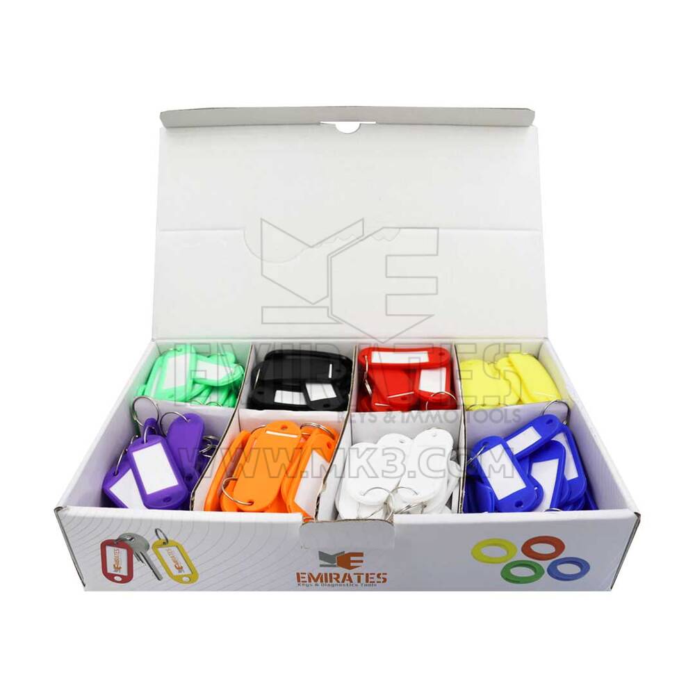 New Aftermarket Plastic Key Label Colorful Tags 200 Pcs, Bulk Key Labels with Ring and Label Window, Key Chain ID Tags, Key Identifiers for Name | Emirates Keys