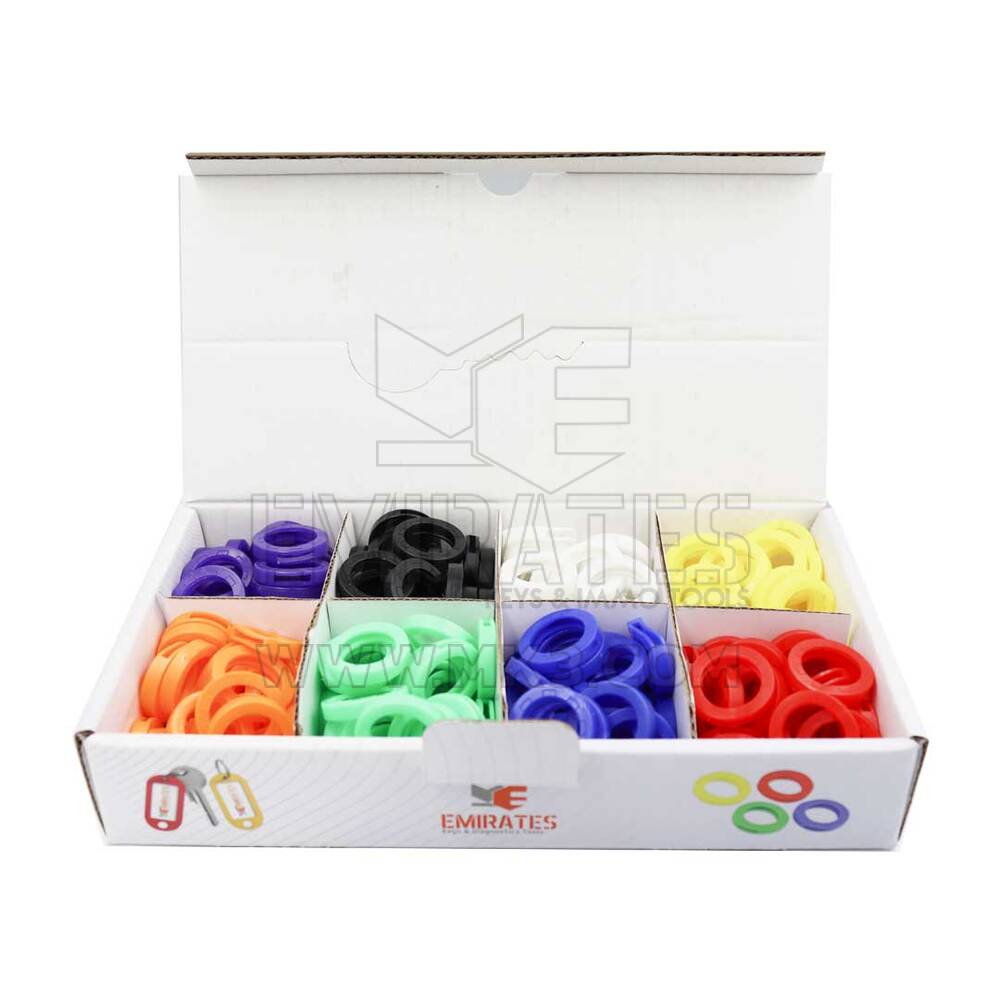 Porte-clés en silicone Toppers colorés Boîte de 200 pièces | MK3