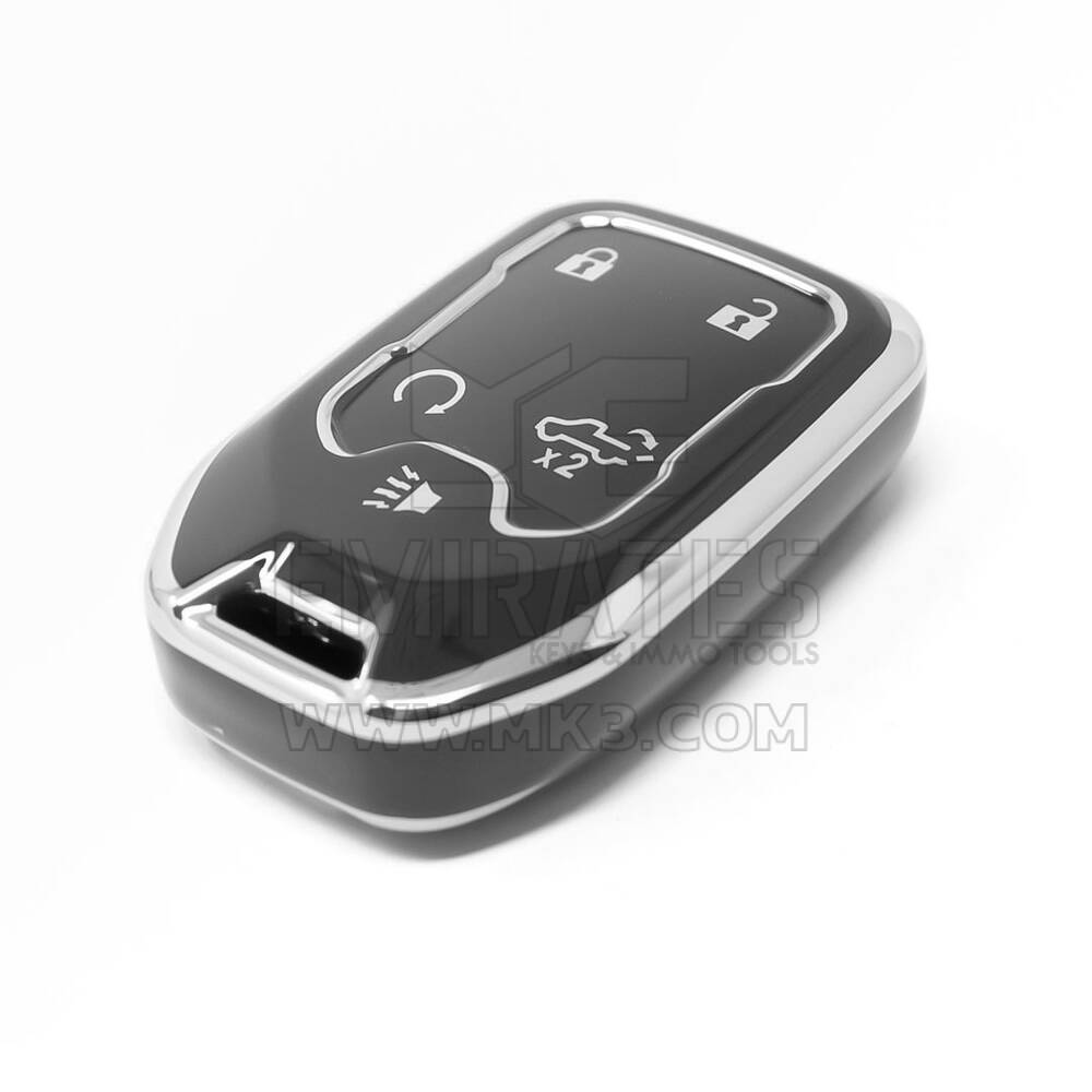 New Aftermarket Nano High Quality Cover For GMC Remote Key 5 Button Black Color Silver Frame GMC-A11Y5A | Emirates Keys