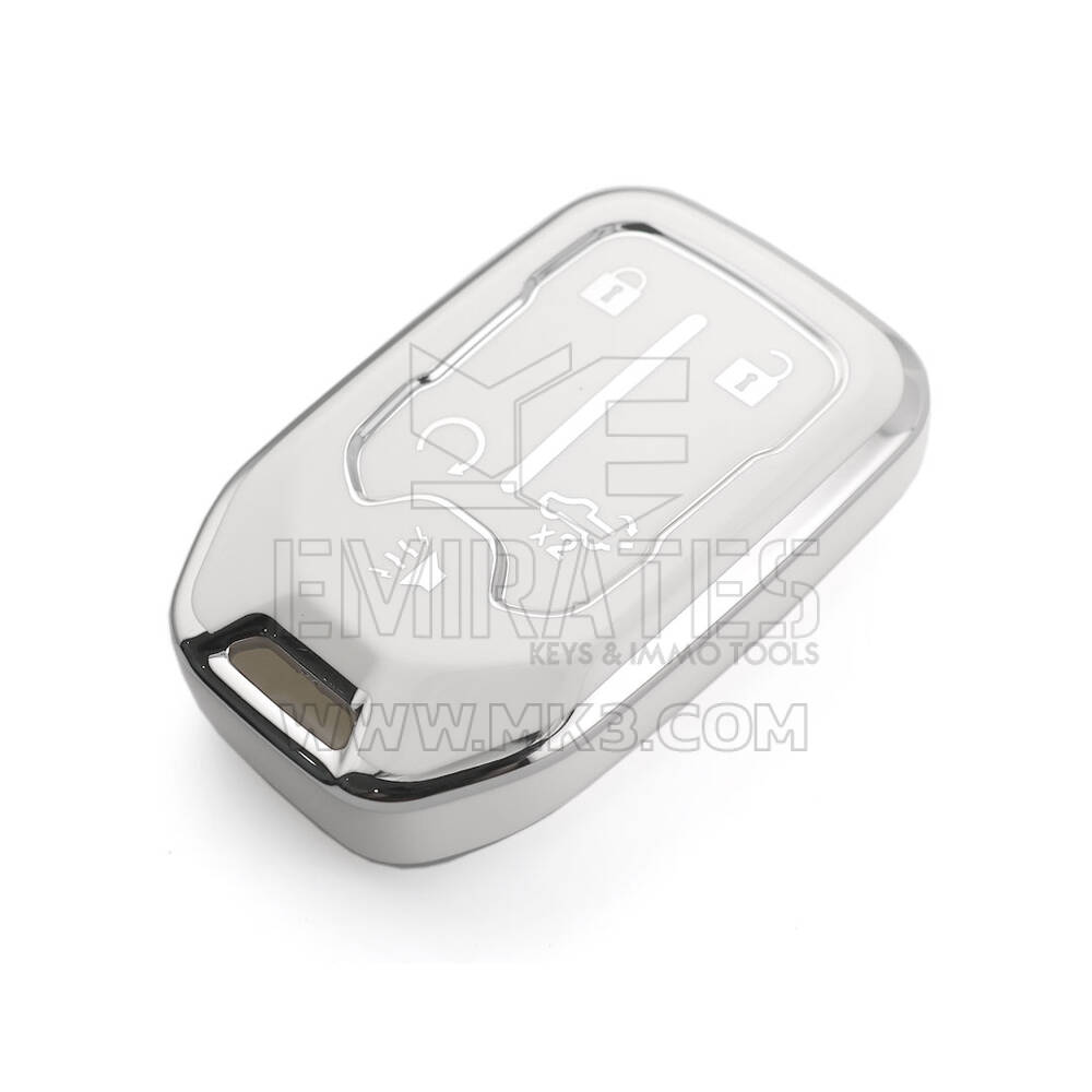New Aftermarket Nano High Quality Cover For GMC Remote Key 5 Button White Color Silver Frame GMC-A11Y5A | Emirates Keys