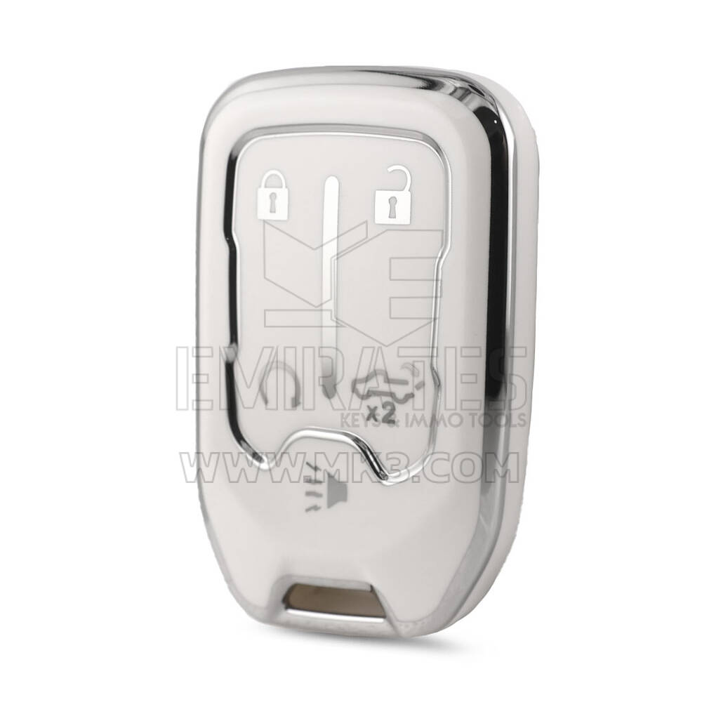 Nano High Quality Cover For GMC Remote Key 5 Button White Color Silver Frame GMC-A11Y5A