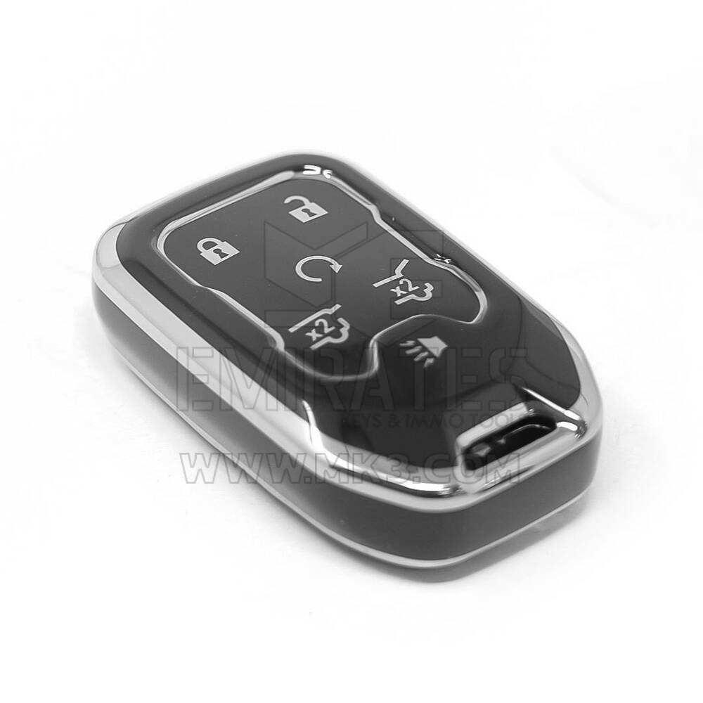 New Aftermarket Nano High Quality Cover For GMC Remote Key 6 Button Black Color Silver Frame GMC-A11Y6 | Emirates Keys