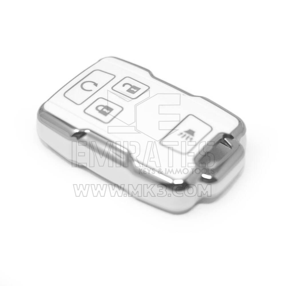 Nueva funda nano de alta calidad para mando a distancia GMC de 4 botones, color blanco, marco plateado, GMC-B11Y | Emirates Keys