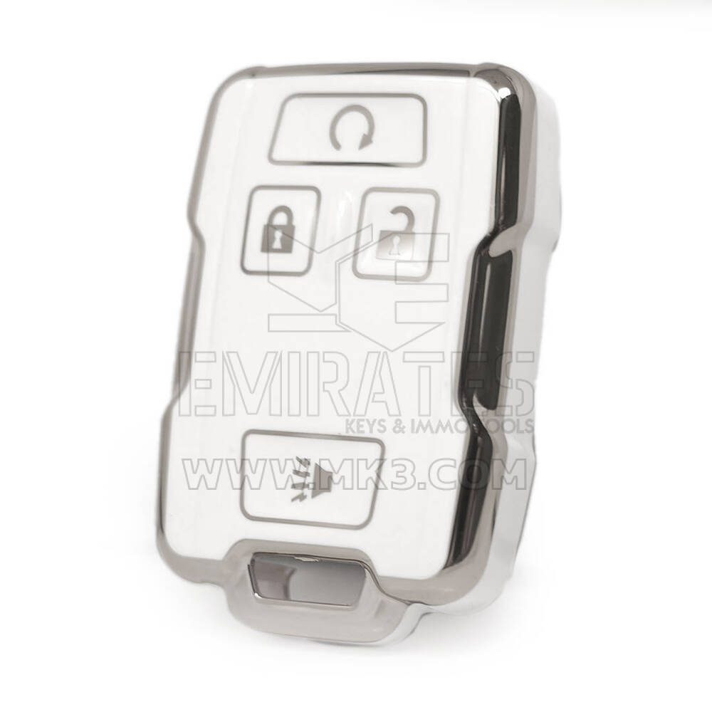 Funda nano de alta calidad para mando a distancia GMC de 4 botones, color blanco, marco plateado, GMC-B11Y