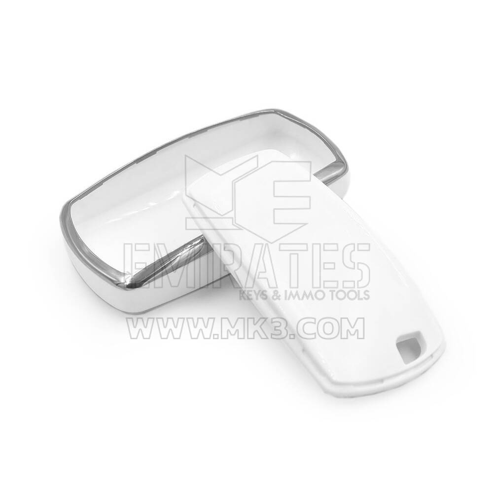 New Aftermarket Nano High Quality Cover For BMW Remote Key 4 Button White Color Silver Frame BMW-A11Y | Emirates Keys