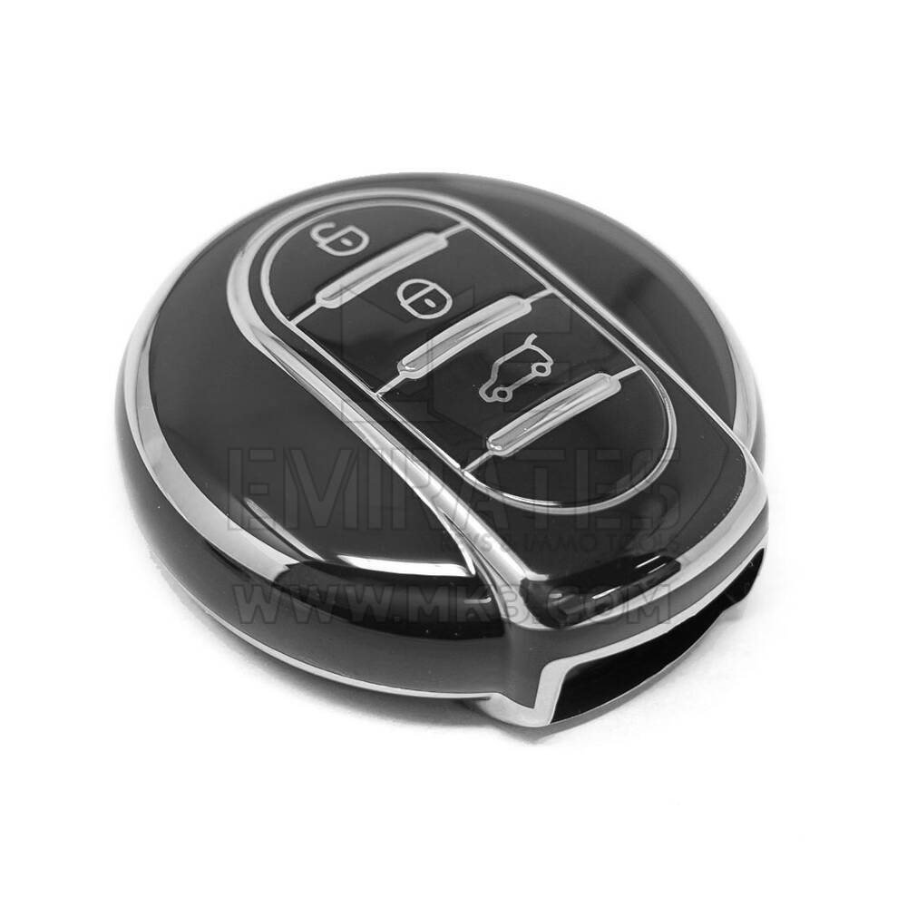 Nova capa Nano de alta qualidade para mini controle remoto com 3 botões, cor preta, moldura prateada, BMW-C11Y3 | Chaves Emirates