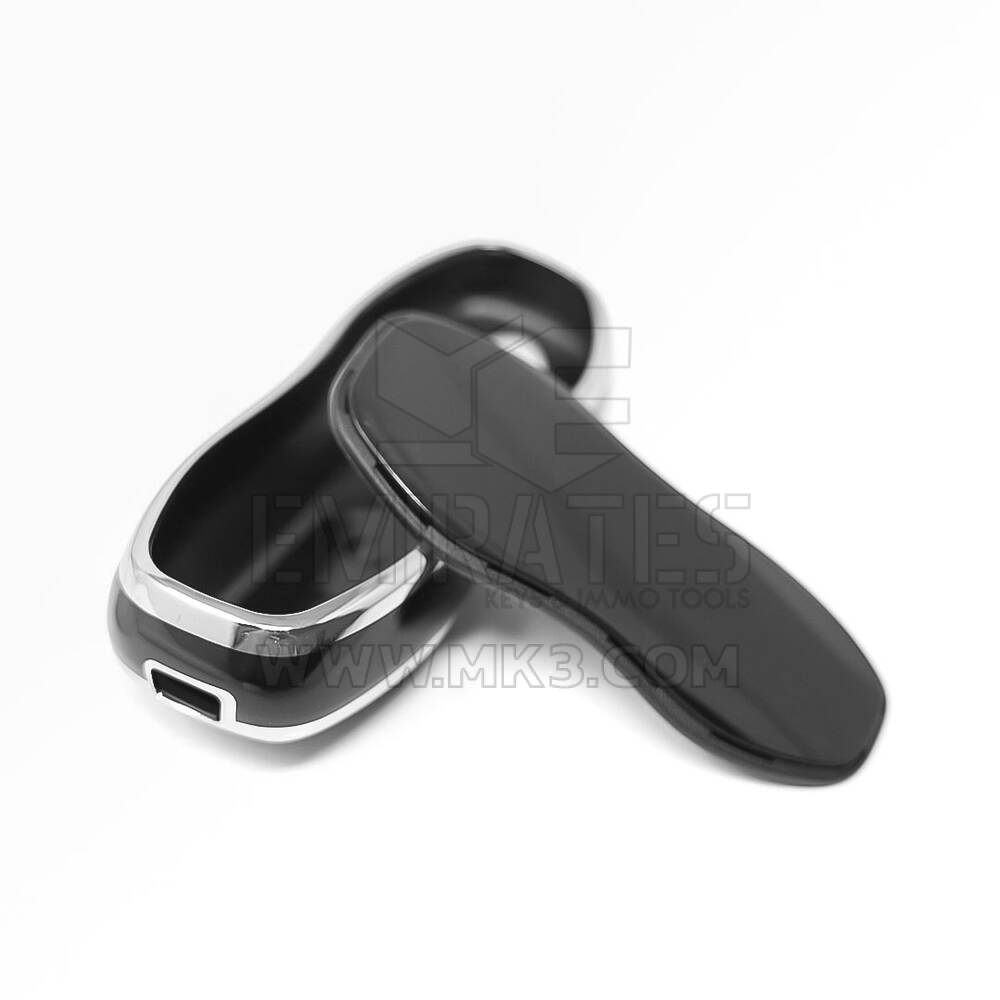 New Aftermarket Nano High Quality Cover For Porsche Remote Key 3 Button Black Color Silver Frame PSC-A11Y  | Emirates Keys