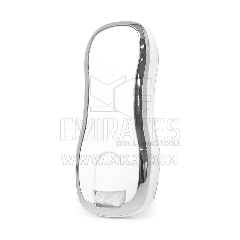 Cover Nano per chiave telecomando Porsche a 3 pulsanti, cornice bianca e argento PSC-B11Y | MK3