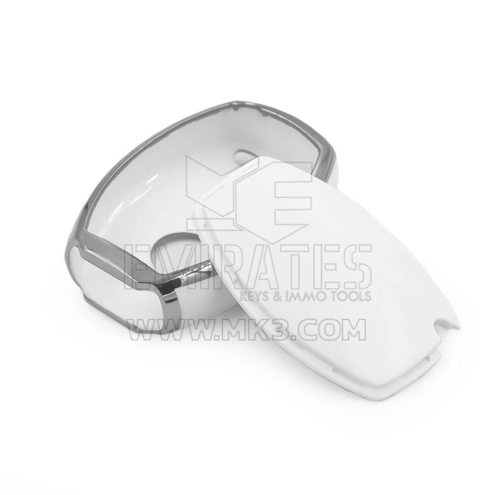 New Aftermarket Nano High Quality Cover For Mercedes Remote Key 3 Button White Color Silver Frame Benz-A11Y3 | Emirates Keys