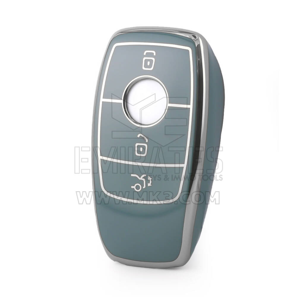 Nano High Quality Cover For Mercedes Remote Key 3 Button Gray Color Silver Frame Benz-B11Y3