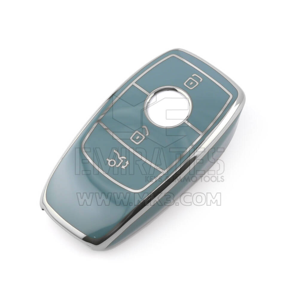 New Aftermarket Nano High Quality Cover For Mercedes Remote Key 3 Button Gray Color Silver Frame Benz-B11Y3 | Emirates Keys