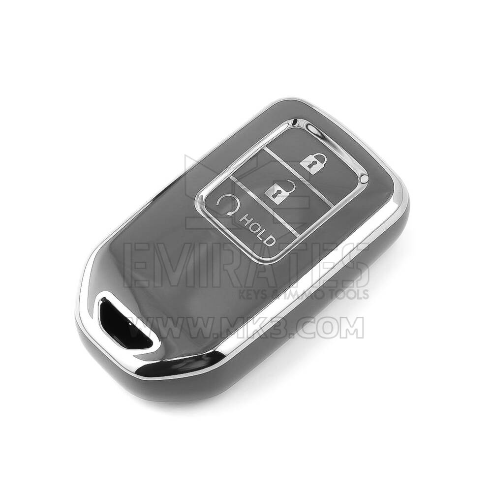 Nueva funda nano de alta calidad para mando a distancia Honda de 3 botones, color gris oscuro, marco plateado HD-A11Y3B | Emirates Keys