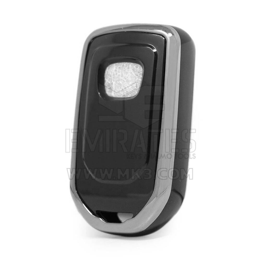 Nano funda para mando a distancia Honda de 4 botones, color negro, marco plateado HD-A11Y4 | MK3
