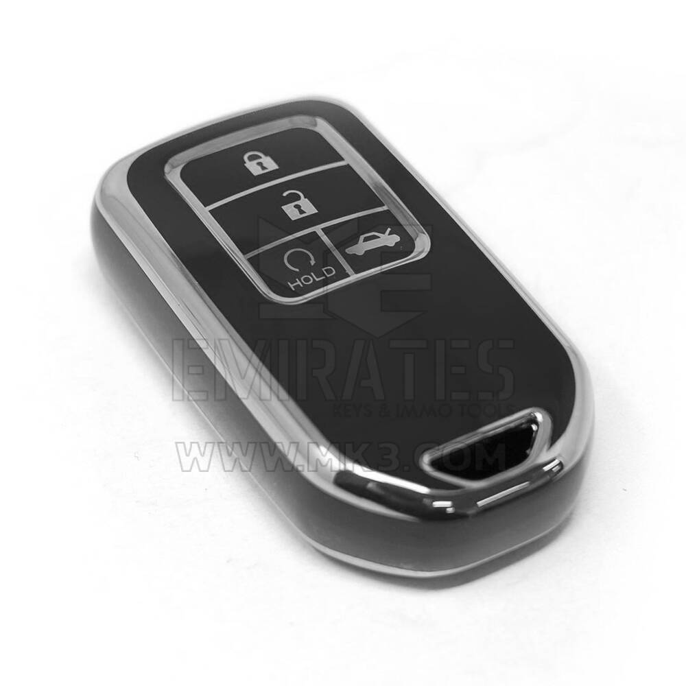 Nueva funda nano de alta calidad para mando a distancia Honda de 4 botones, color negro, marco plateado HD-A11Y4 | Emirates Keys