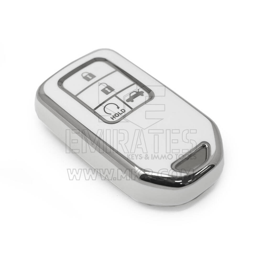 Nueva funda nano de alta calidad para mando a distancia Honda de 4 botones, color blanco, marco plateado HD-A11Y4 | Emirates Keys