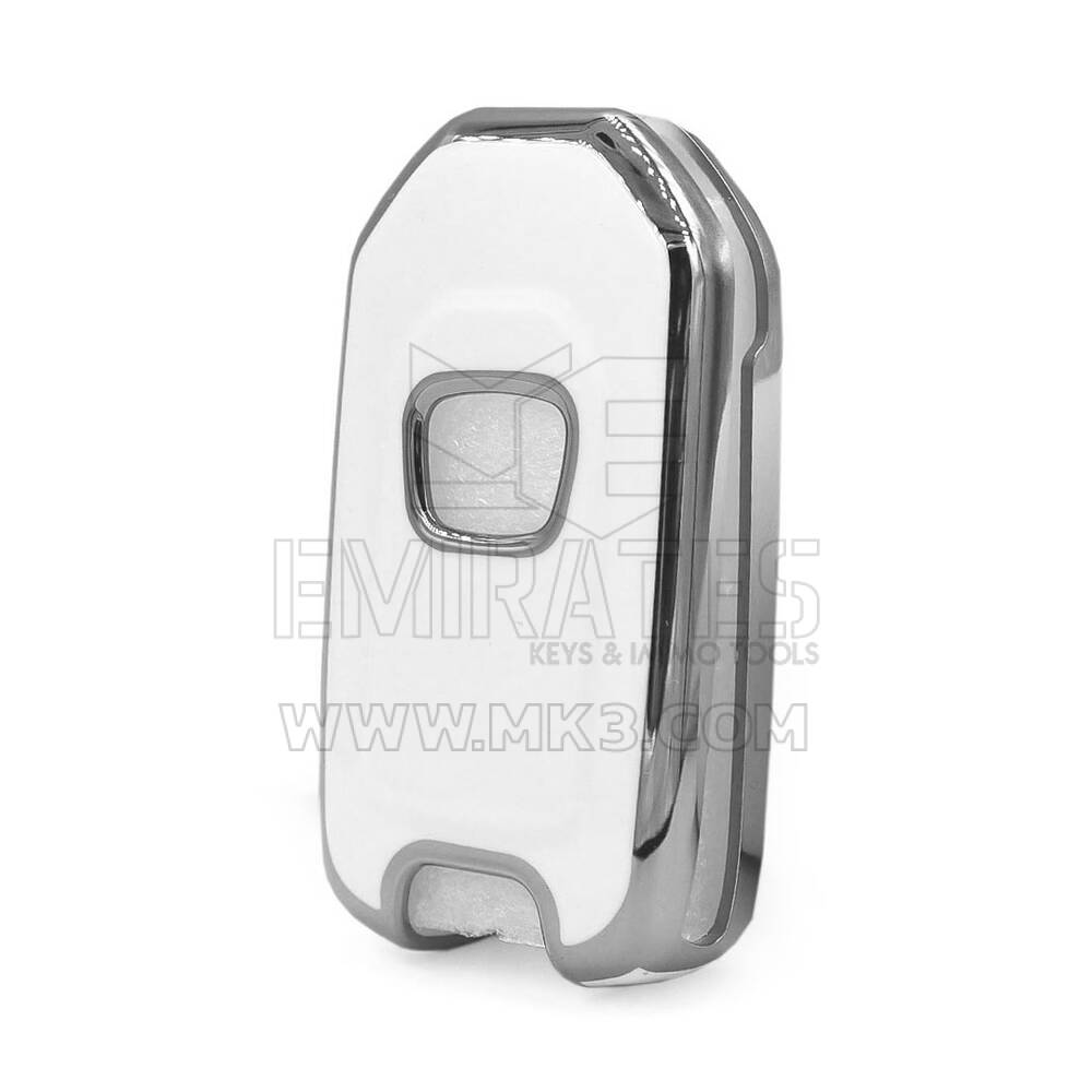 Nanocubierta para mando a distancia Honda de 2 botones, color blanco, marco plateado, HD-B11Y2 | MK3