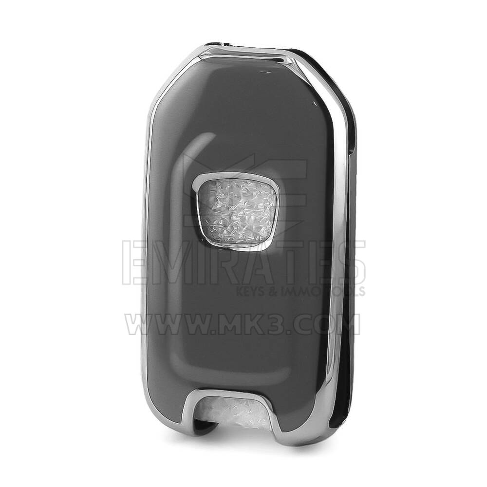 Funda nano para mando a distancia Honda de 2 botones, color gris oscuro, marco plateado HD-B11Y2 | MK3