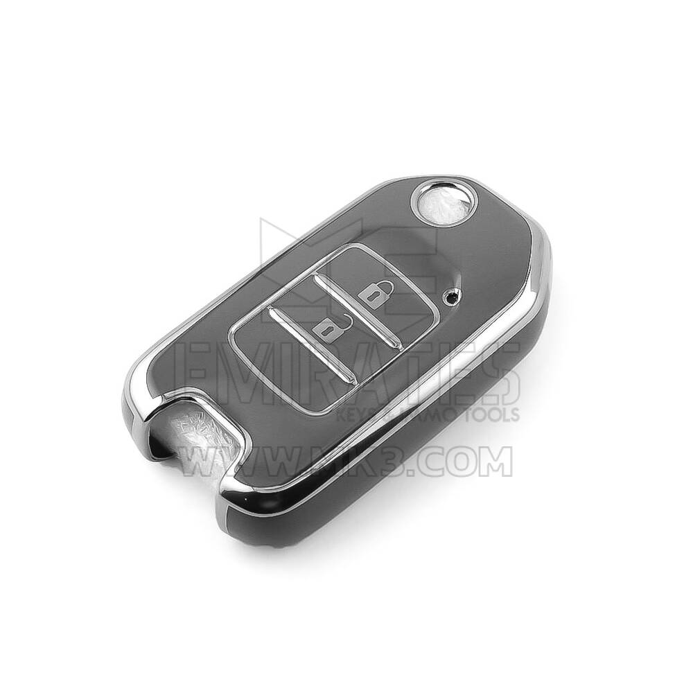 Nueva funda nano de alta calidad para mando a distancia Honda de 2 botones, color gris oscuro, marco plateado HD-B11Y2 | Emirates Keys